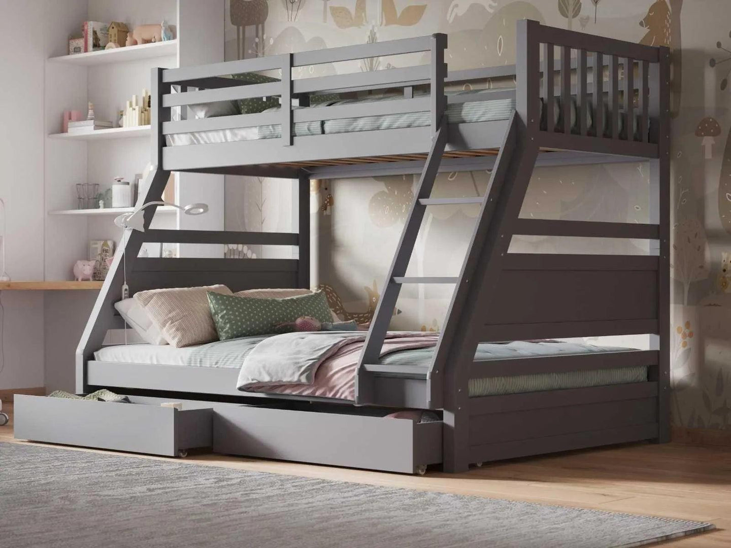 Hugo Triple Bunk Bed with Drawers